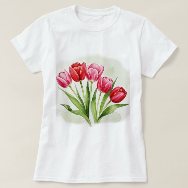 Tulpanblommor T Shirt (Design framsida)