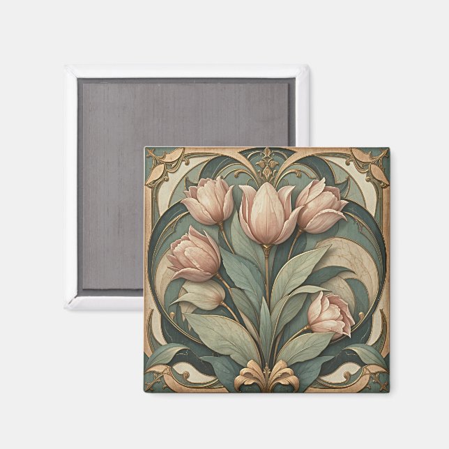 Tulpaner Art Nouveau Magnet (Front/Back)