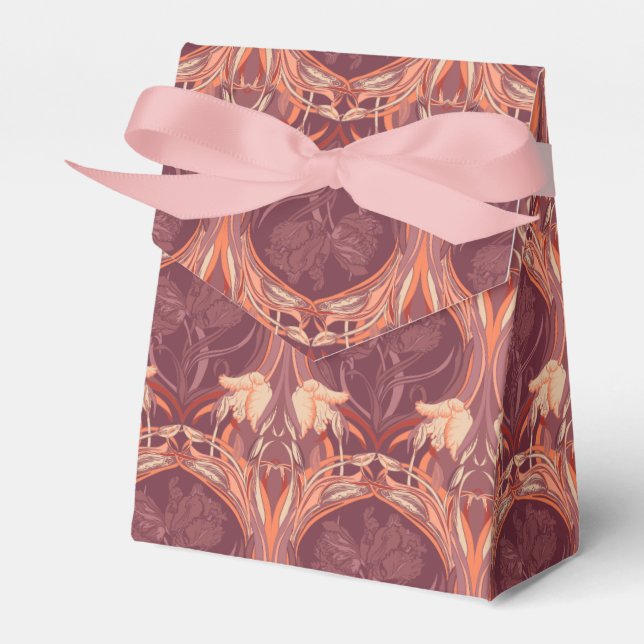 Tulpaner Art Nouveau Viktoriansk scarf Presentaskar (Framsidan Sidan)