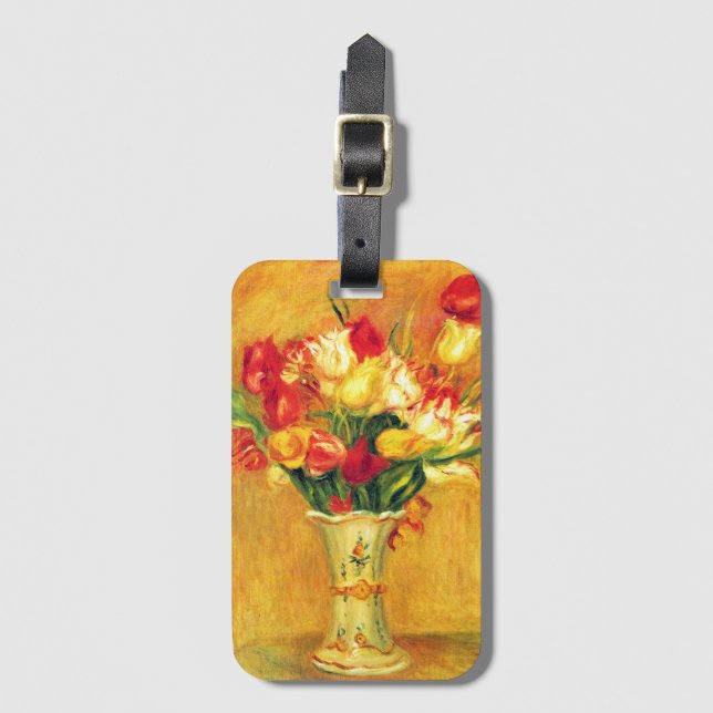 Tulpaner av Pierre Renoir, Vintage Impressionism K Bagagebricka (Framsida vertikal)