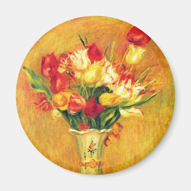 Tulpaner av Pierre Renoir, Vintage Impressionism K Magnet (Framsidan)