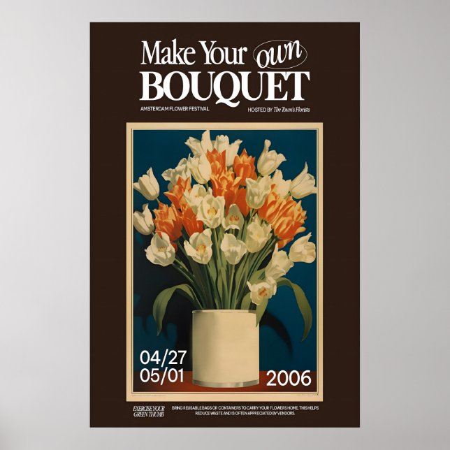 Tulpaner Blommönster Amsterdam Blomsterfestival Vä Poster (Framsidan)