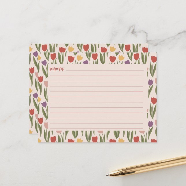 Tulpaner Bröllopsfest Receptkort Vykort (Fram/Back In Situ)