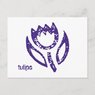 Tulpaner Djupblå Tulpan Postkort Vykort
