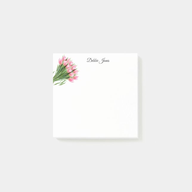 Tulpaner för Rosa efter anteckning Post-it Block (Framsida)