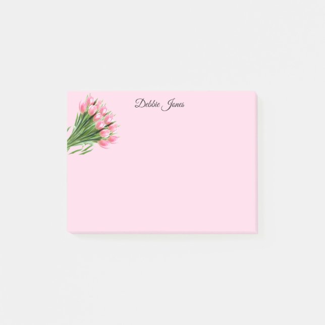 Tulpaner för Rosa efter anteckning Post-it Block (Framsida)