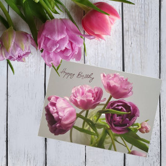 Tulpaner. Grattis på födelsedagen Inbjudningar