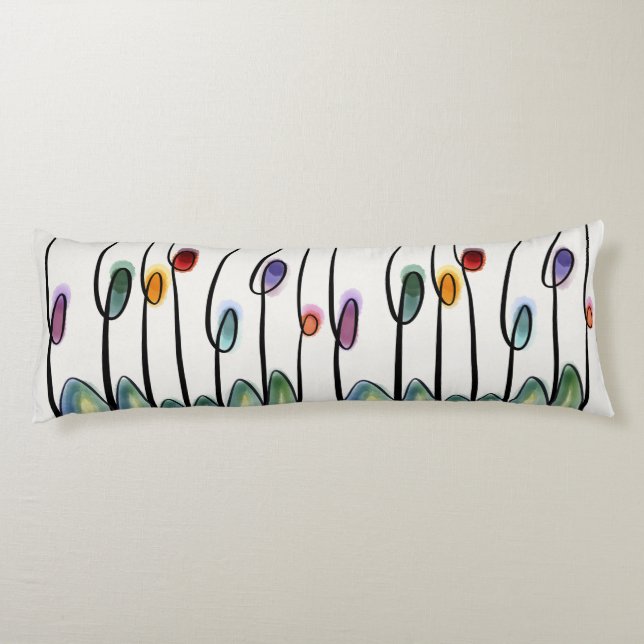 Tulpaner i abstrakt stil vid art nouveau kroppskudde (Baksidan)