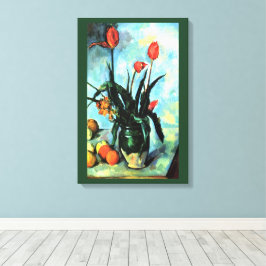 Tulpaner i en vas av Paul Cezanne, Vintage Art Canvastryck