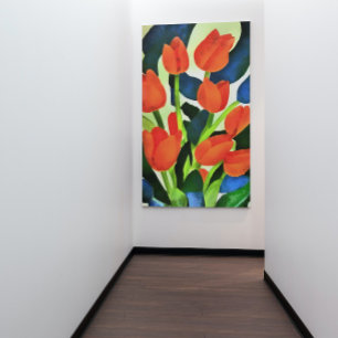 Tulpaner i Färg Red Blommigt Art Canvastryck