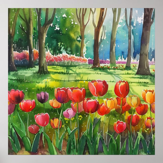 Tulpaner i parken poster (Framsidan)