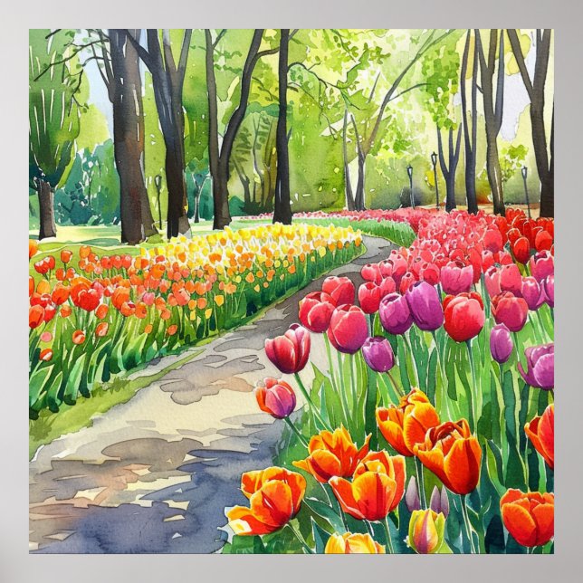 Tulpaner i parken poster (Framsidan)