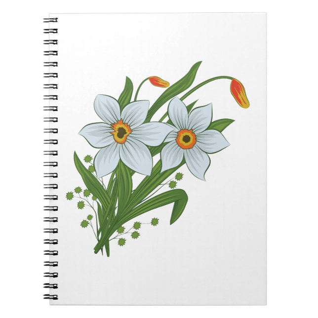 Tulpaner och Narcisser Blommor Anteckningsbok (Framsidan)