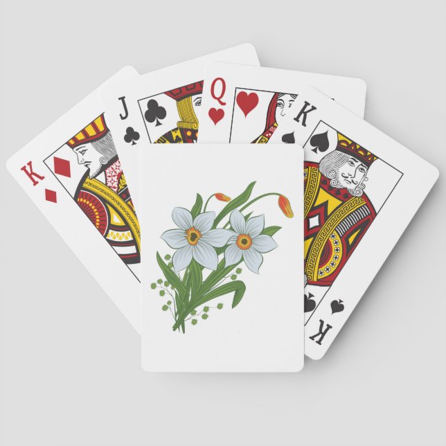 Tulpaner och Narcisser Blommor Casinokort (Baksidan)