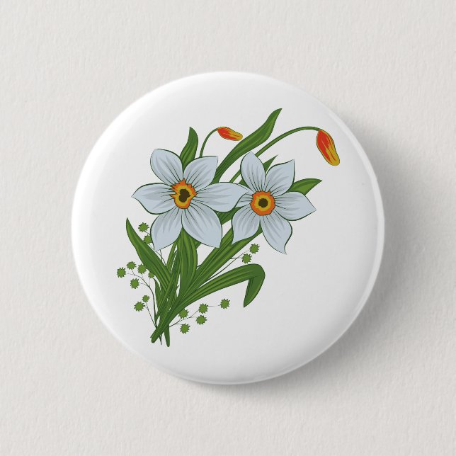 Tulpaner och Narcisser Blommor Knapp (Framsida)