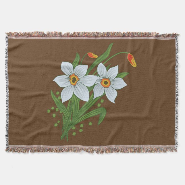 Tulpaner och Narcisser Blommor Mysfilt (Framsidan)