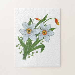 Tulpaner och Narcisser Blommor Pussel