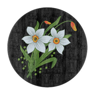 Tulpaner och Narcisser Blommor Svart Bakgrund