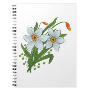Tulpaner och påskliljor blommor anteckningsbok