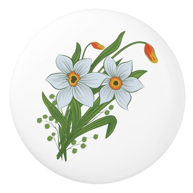 Tulpaner och påskliljor blommor knopp (Framsidan)