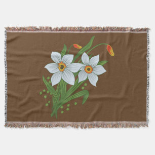 Tulpaner och påskliljor blommor mysfilt