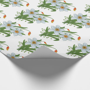Tulpaner och påskliljor blommor presentpapper