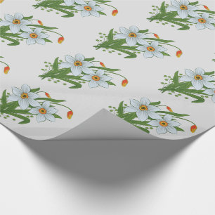 Tulpaner och påskliljor blommor presentpapper