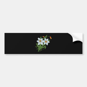 Tulpaner och påskliljor Blommor Svart Bakgrund Bildekal