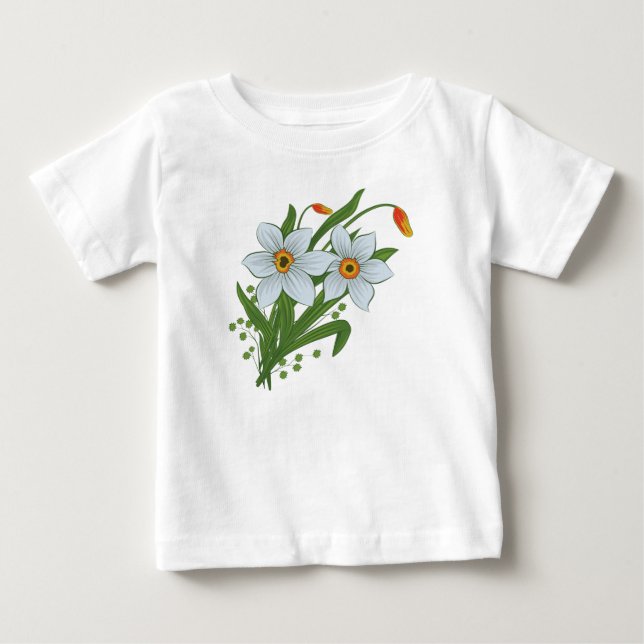Tulpaner och påskliljor blommor tee (Framsida)