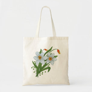 Tulpaner och påskliljor blommor tygkasse