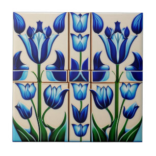 tulpaner på mosaikplattan Art nouveau Kakelplatta