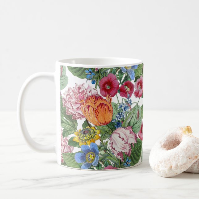 Tulpaner Peony Vårblomma Trädgård Kaffemugg (Med munk)