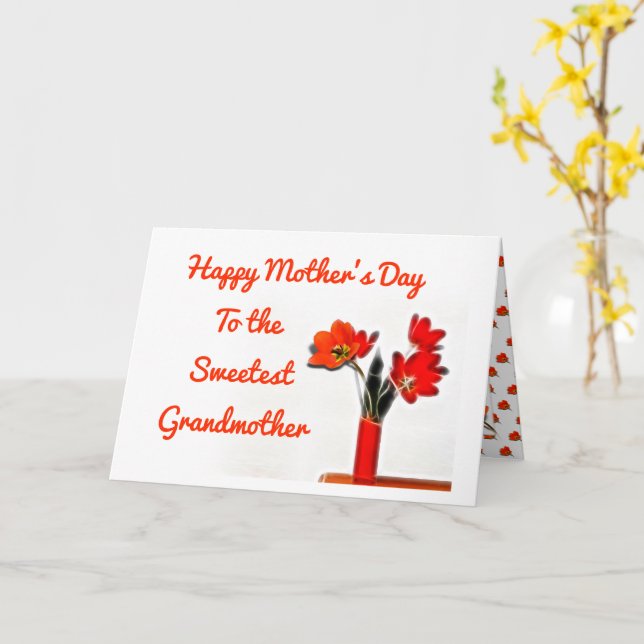 Tulpaner Sötaste Mormor Mors Dag  Kort (Gul blomma)