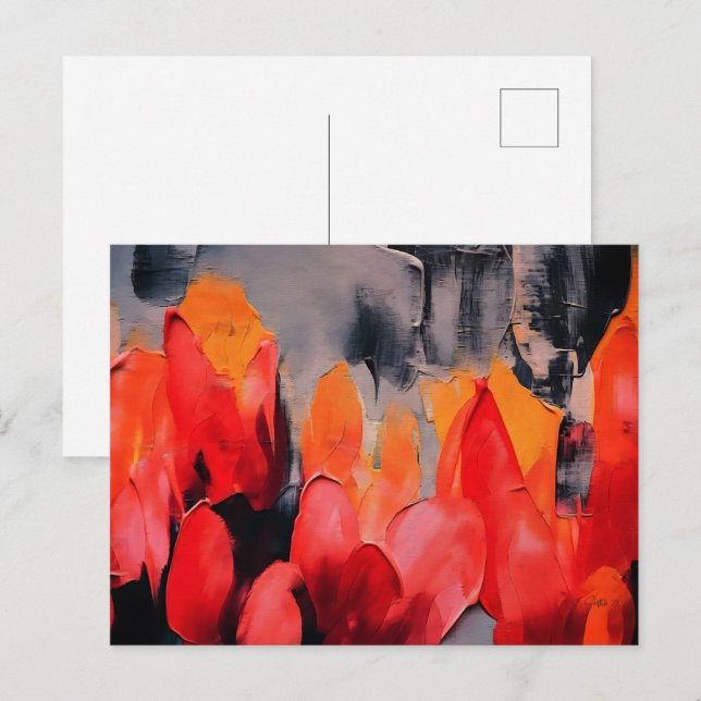 Tulpanfält – Abstrakt blomintensitet Vykort (Fram/baksida)