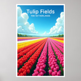Tulpanfält Nederländerna Resaaffisch Poster