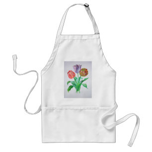 Tulpanfärgade konstblommor förkläde
