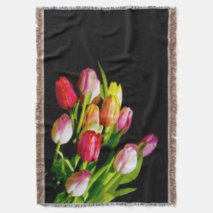Tulpanfärgning - originalblomma mysfilt