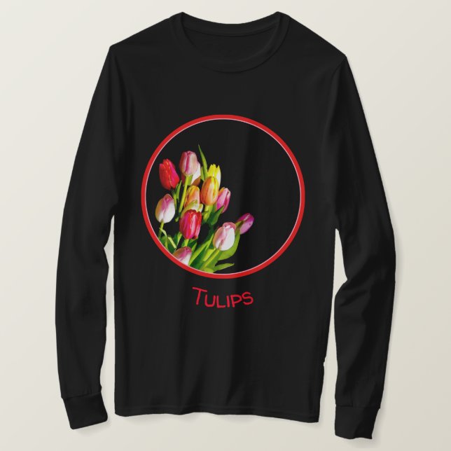 Tulpanfärgning - originalblomma t shirt (Design framsida)