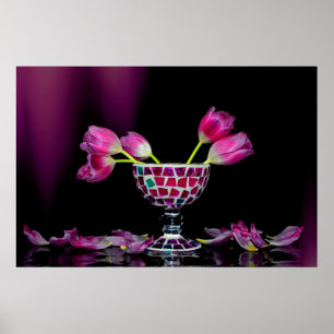 Tulpanförtrollning i rosa poster