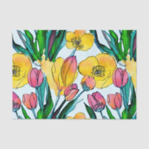 Tulpanträdgård för färgning av kute, färgad vatten