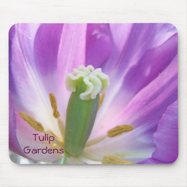 Tulpanträdgård musmattor Lila Tulpaner Blommor (Framsidan)