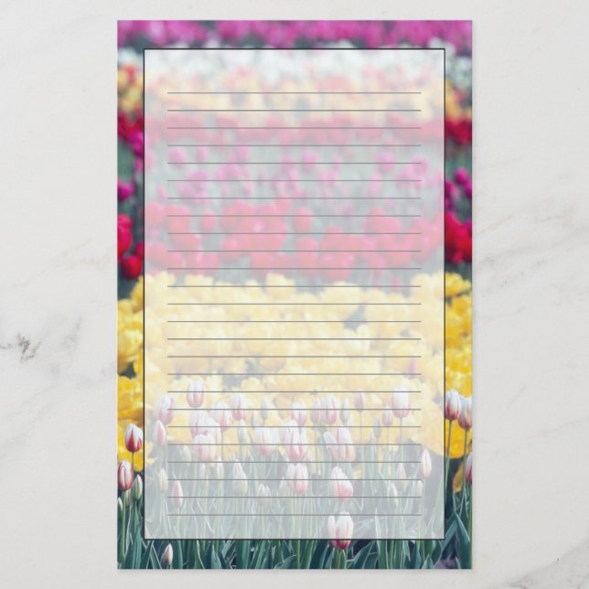 Tulpanträdgården i Skagit-dalen, visningen Tulip. Brevpapper (Framsida)