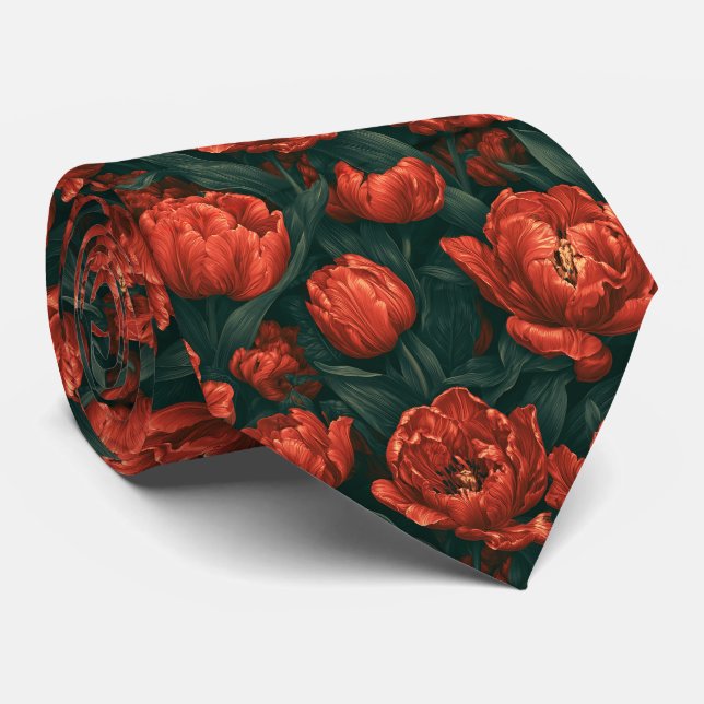 Tulpantryck Förlovning Boho Bröllop  Slips (Rullad)