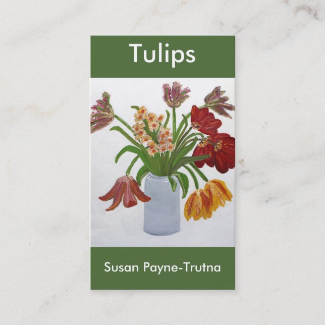 Tulpanvisitkort: Susan Payne-Trutna Visitkort (Framsida)