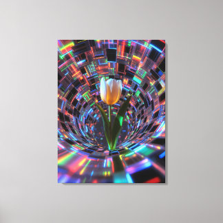 Tulpe in prismatischem Vortex Tunnel Canvastryck