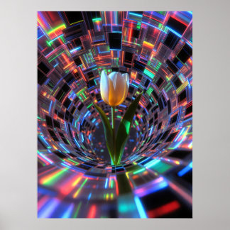 Tulpe in prismatischem Vortex Tunnel Poster