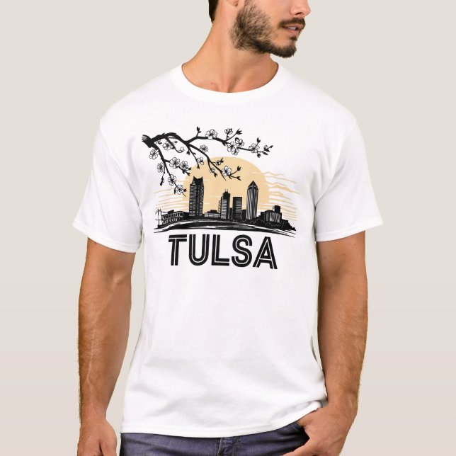 Tulsa City Oklahoma USA T Shirt (Framsida)