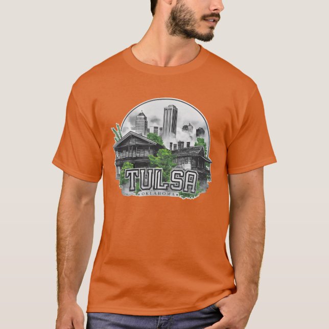 Tulsa City Oklahoma USA vän T Shirt (Framsida)
