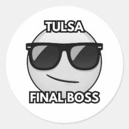 Tulsa Final Boss Cool Emoji Sticker Runt Klistermärke