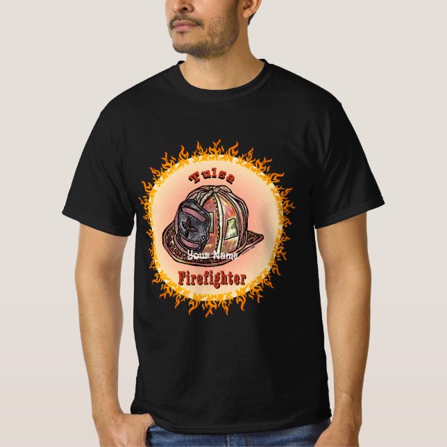 Tulsa Firefighter T Shirt (Framsida)